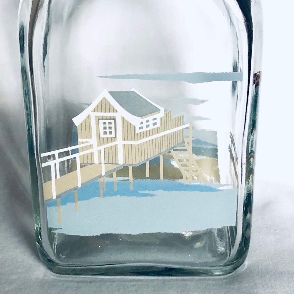 Vintage Holmegaard Danish Glass Bottle Decanter Michael Bang Danmark Beach House